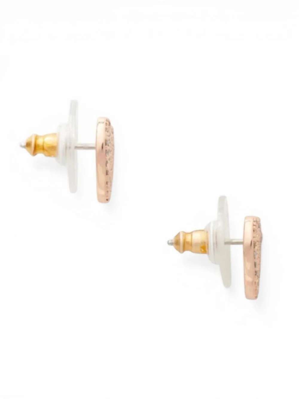 Kate Spade Rose Gold Pavé Heart Stud Earrings – NWT